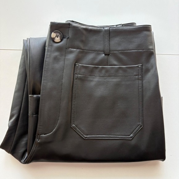 Maeve by Anthropologie Pants - Maeve Anthropologie Colette Faux Leather Pants 30 Black Wide Leg High Rise